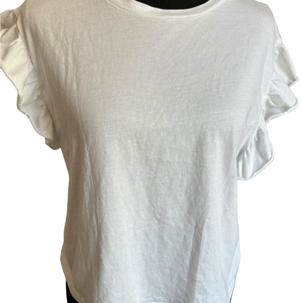 Zara Ruffle Sleeve Top Size Small - Picture 4 of 17